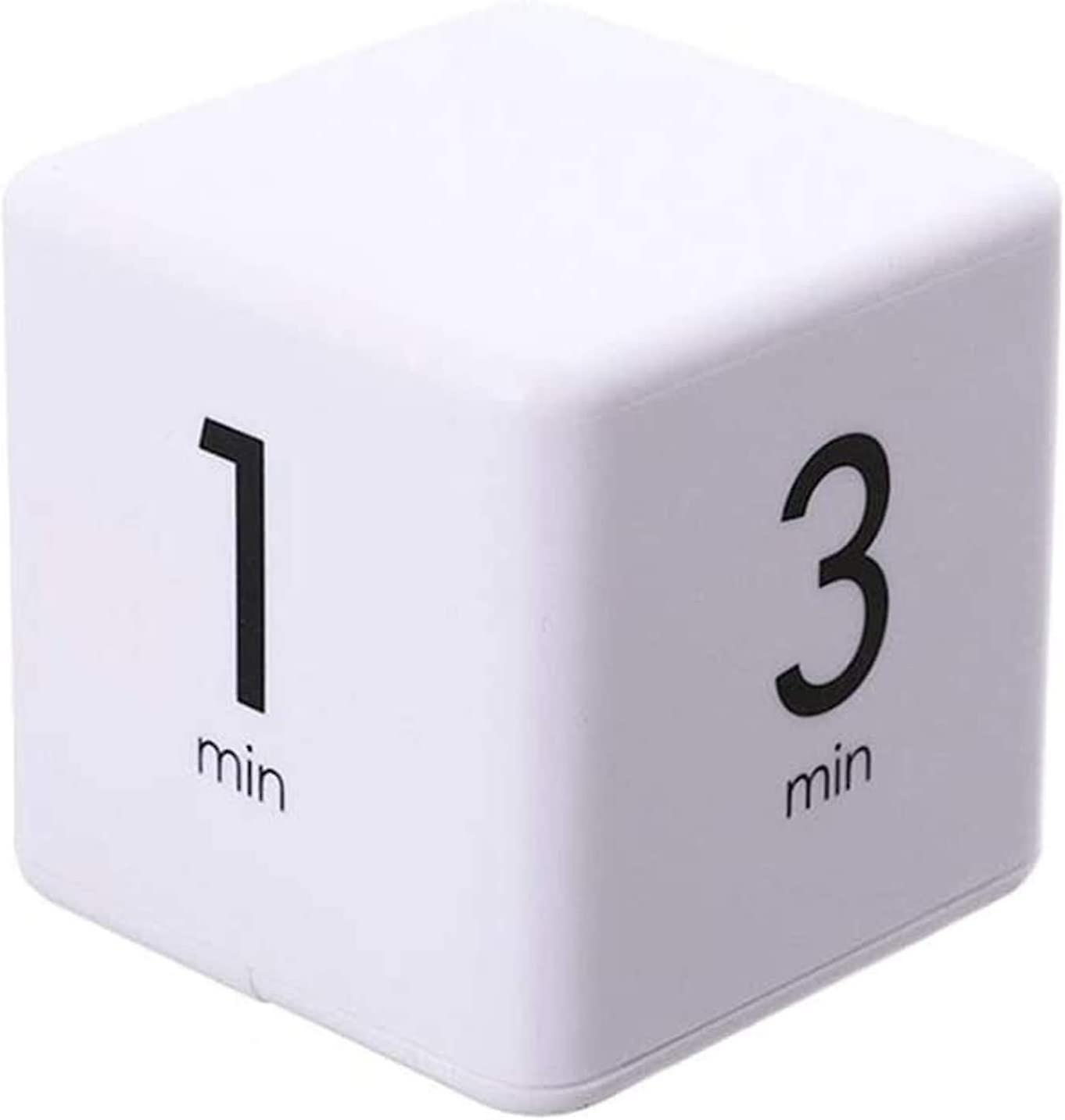 Kitchen Timer (white 1-3-5-10 Minute), Cube Timer Stopwatch And Countdown Timer For Kitchen Cooking Class Training, Digital Alarm Clock Timer Led Disp