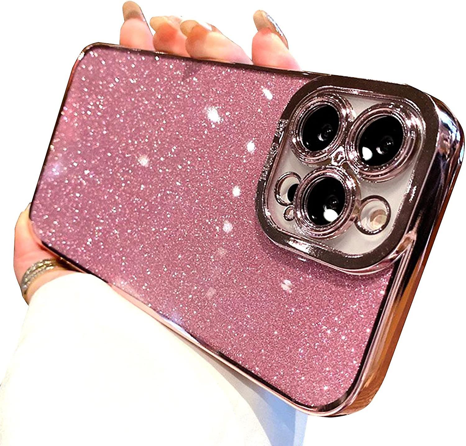 Kompatibel mit iPhone 13 Pro Max Glitter Plating Case, Luxury Bling Sparkly Shiny Clear Case für iPhone 13 Pro Max 6,7" Kameraschutz Soft TPU Sh