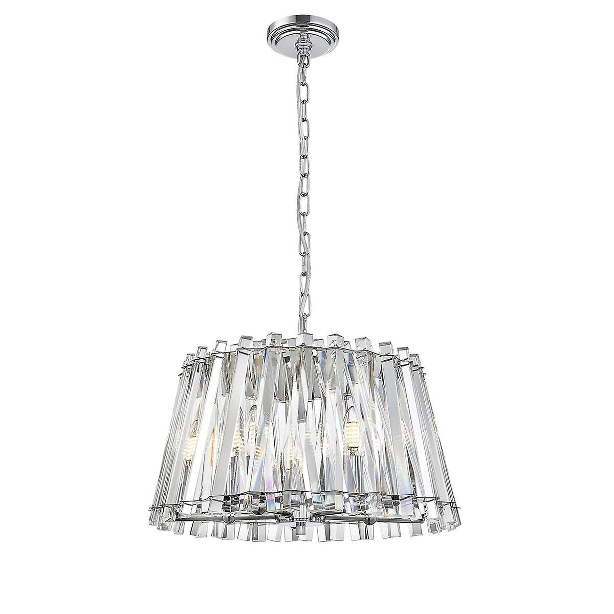 Mirabell Crystal Pendant Ceiling Light, Chrome, 5x E14