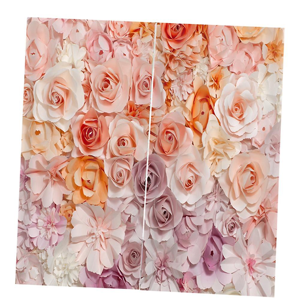 Charming Floral Printed Window Curtains Bath Drapes 1