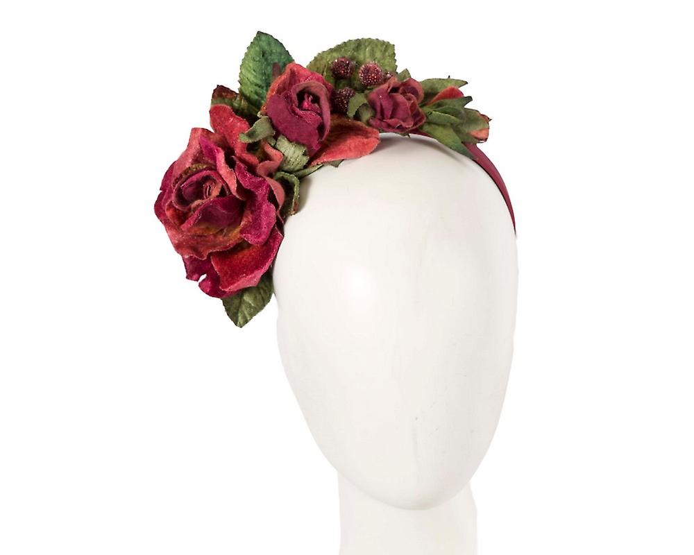 Burgundy vintage flower fascinator hеаdbаnd by Max Alexander J418W
