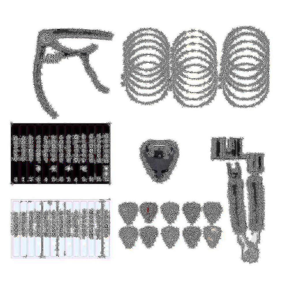 18 St Gitarrstrngar, Akustisk Gitarrbyte, Akustiska Strngar, Gitarrplockar, Capo, Skalklistermrken, Plockhllare