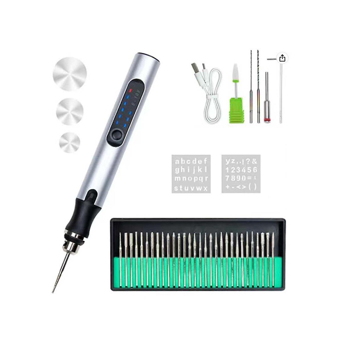 Electric Engraving Pen USB Rechargeable Cordless Engraving Machine, Portable DIY Engraver for Jewel