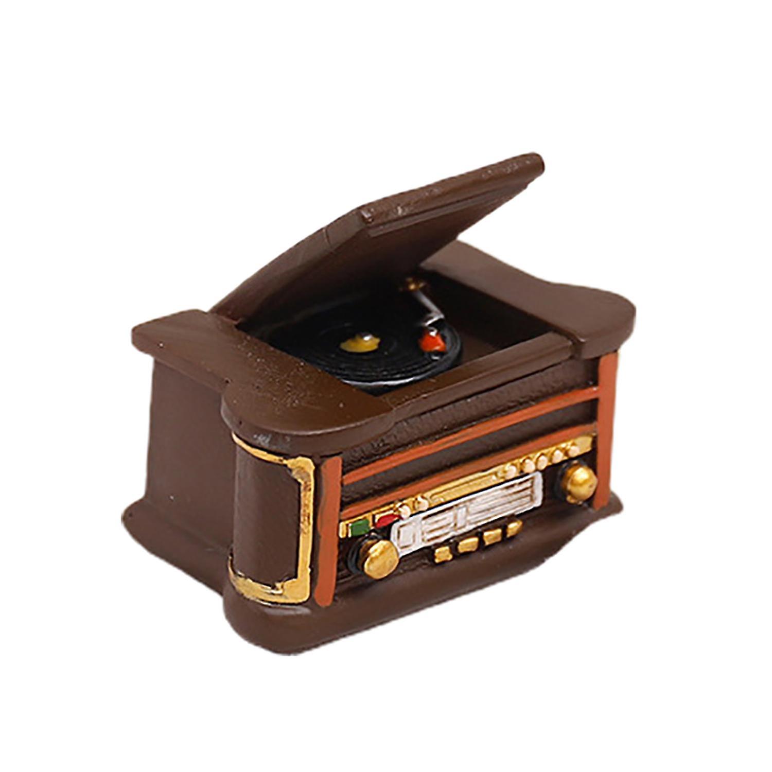 ZHOUBA Retro Mini Figurines Display Mold Resin Phone Camera Typewriter Home Ornament