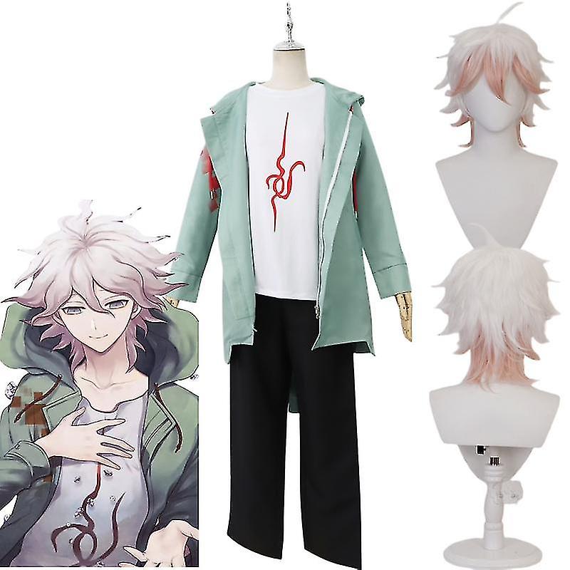 أنيمي Danganronpa كوميدا ناجيتو تأثيري هالوين لشعر مستعار محايد دور لعب الملابس حزب موحد سترة تي شيرت أزياء البدلة