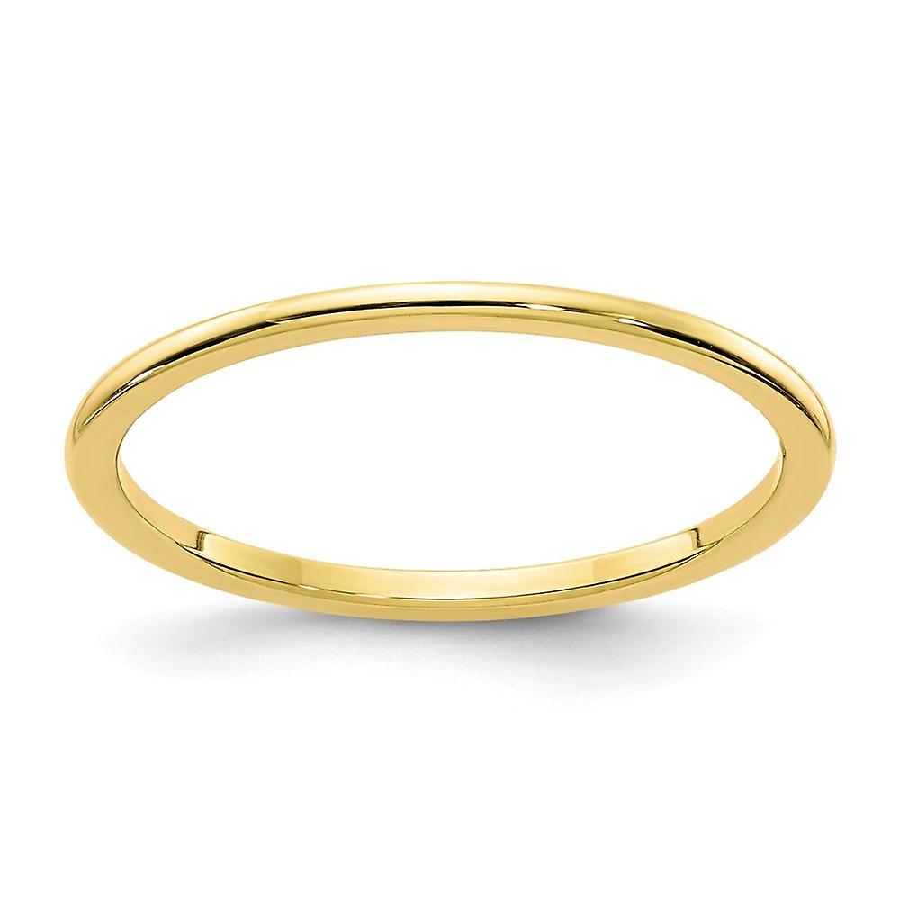 10ky 1.2mm Half Round Stackable Band Ring-Stackable-Ring for Women and Men - Ring Size: 4 to 10