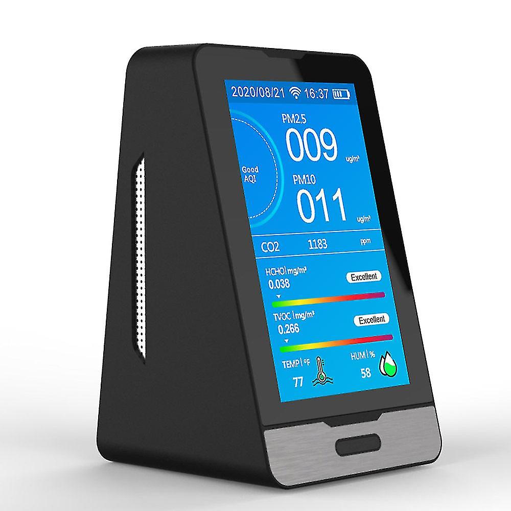 Dm73b Co2 Co2 Formaldehyde Dust Tvoc Intelligent Wifi Link Time Recording Function Tester With Graffiti