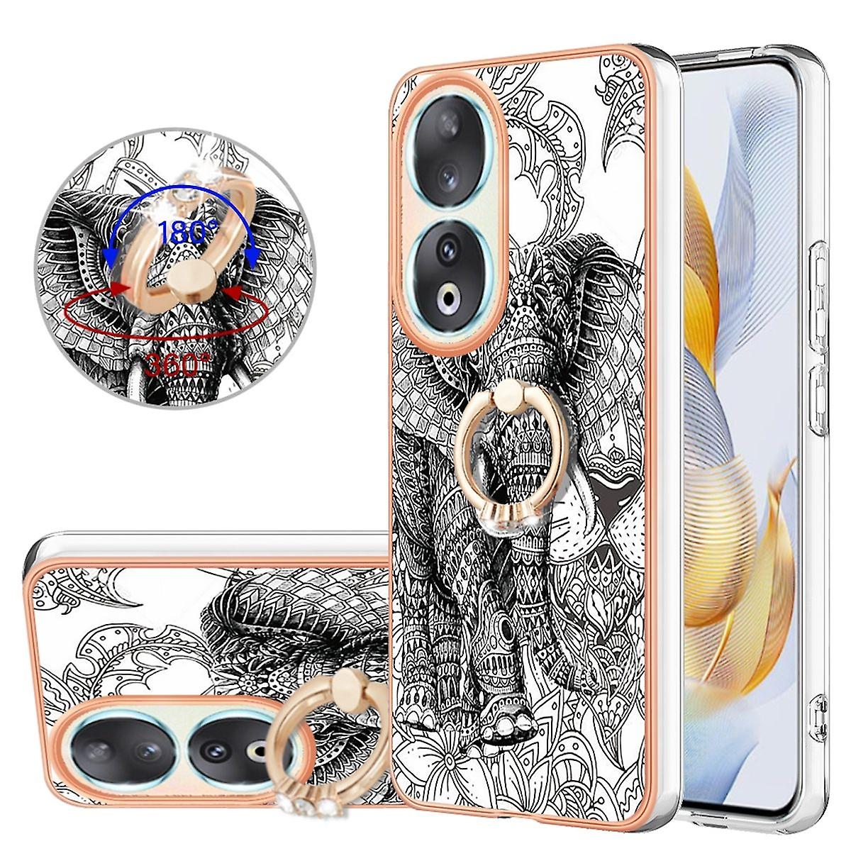 For Honor 90 5G Design Series TPU/PC Phone Case Cover Cases + Ring