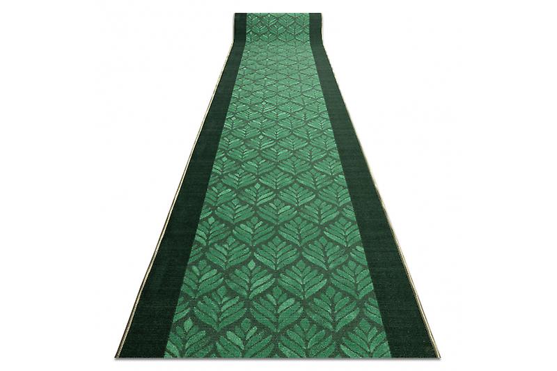 Chemin de table, antidérapant FEUILLES, gomme vert 133cm