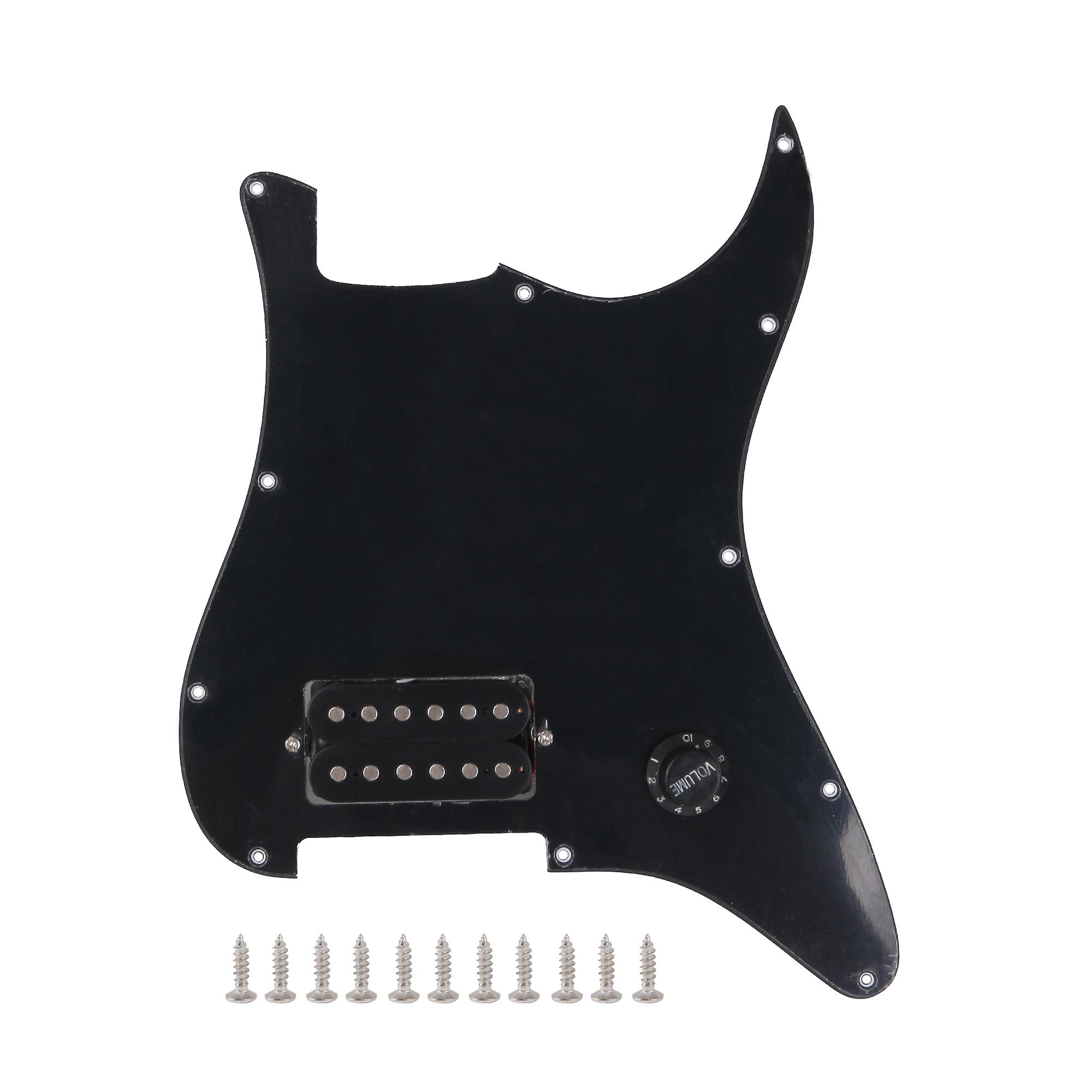 Loaded Guitar Pickguard Black, W/ Humbucker Knob