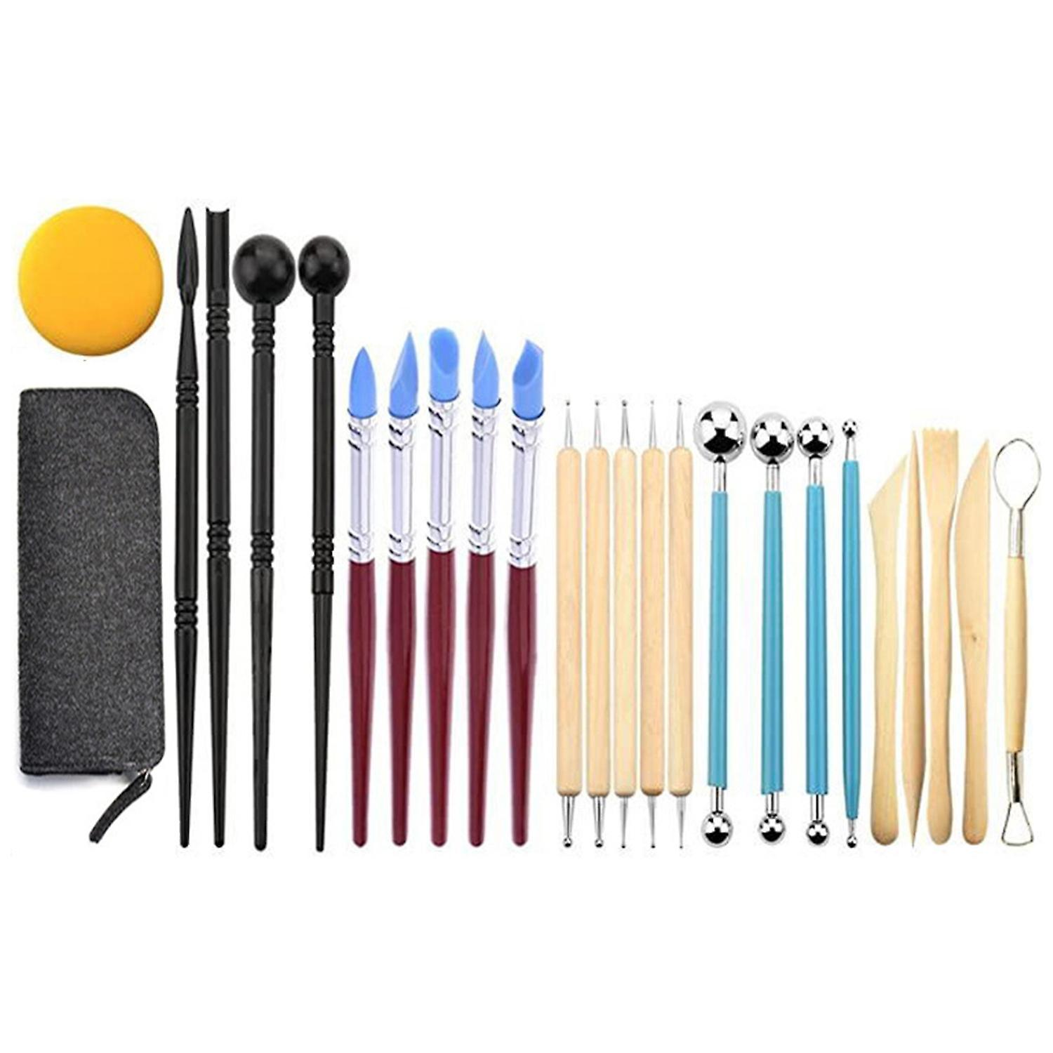 25pcs Polymer Clay Tools Modeling Clay Sculpting Tools Kit Ceramic Pottery Carving Tools Including D