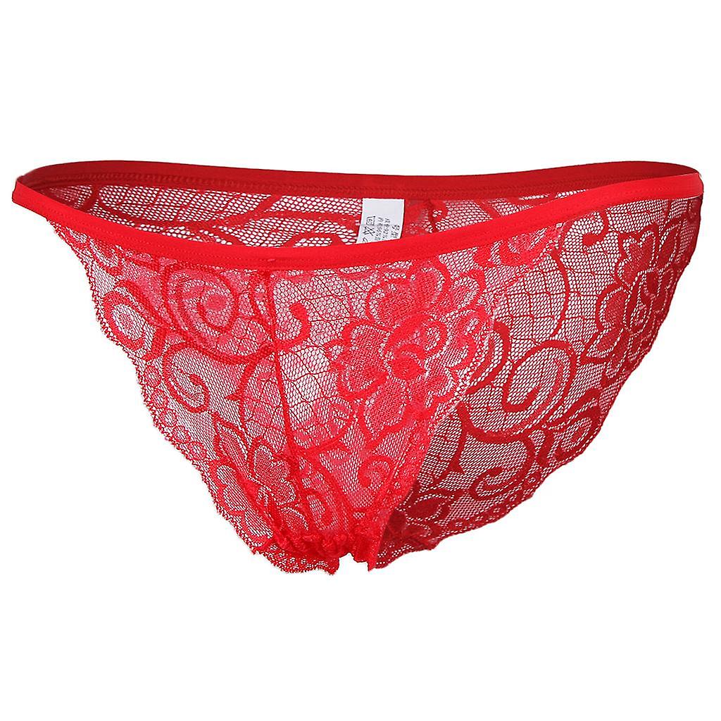 Naisten läpinäkyvä pitsi kukkaverkko minialushousut pikkuhousut alusvaatteet stringit beige