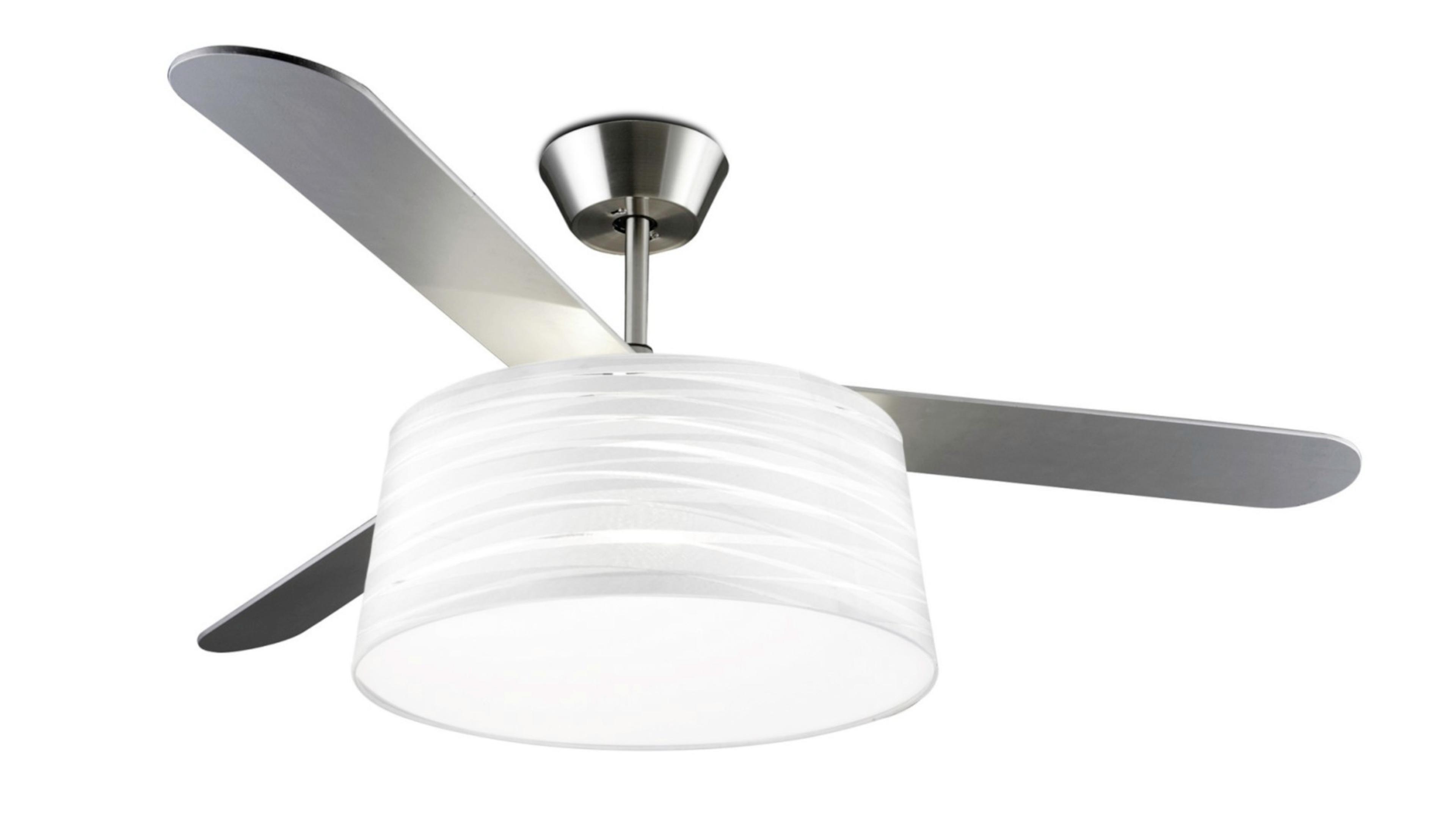 Ceiling Fan Light Belmont 132cm / 52" Nickel White