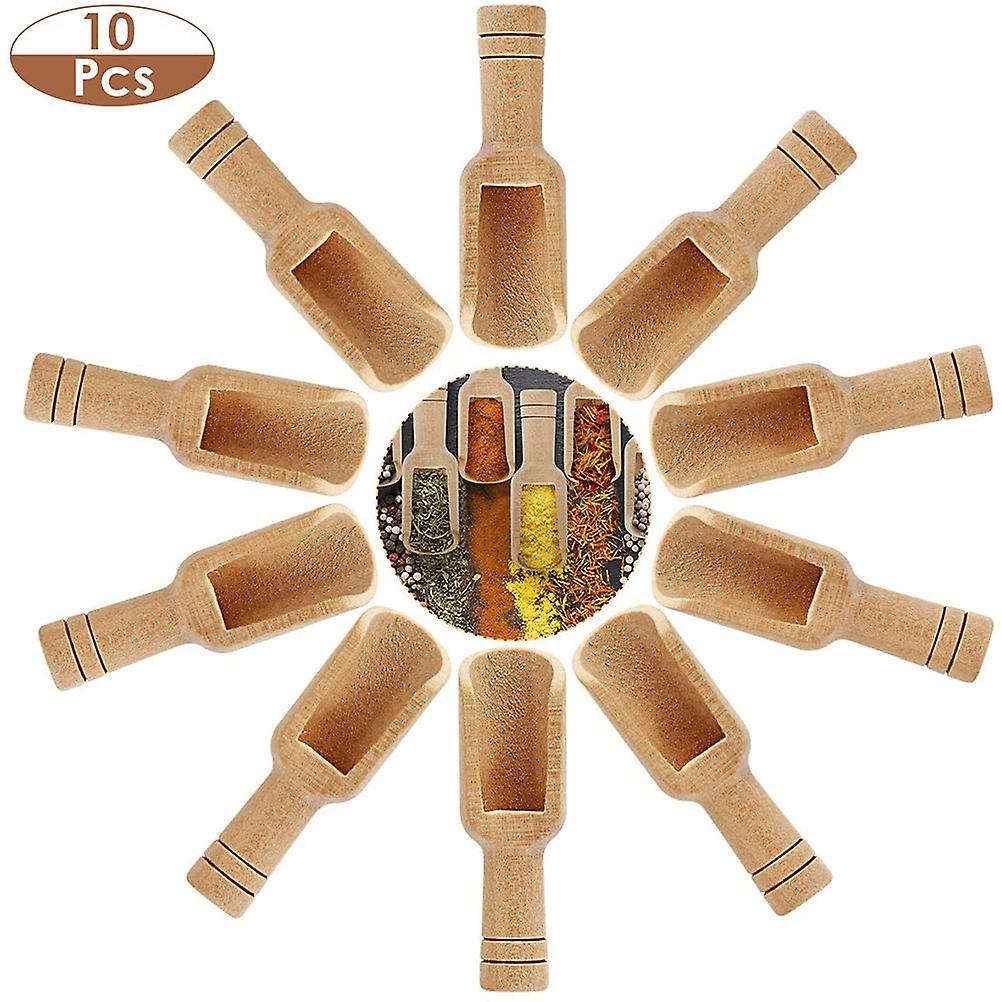 Eco-Friendly Cooking Tools, Multi-Purpose Spoons For Seasoning, Tea, And More - Natural Wood Utensils, Solid And Durable, 10Pcs Set