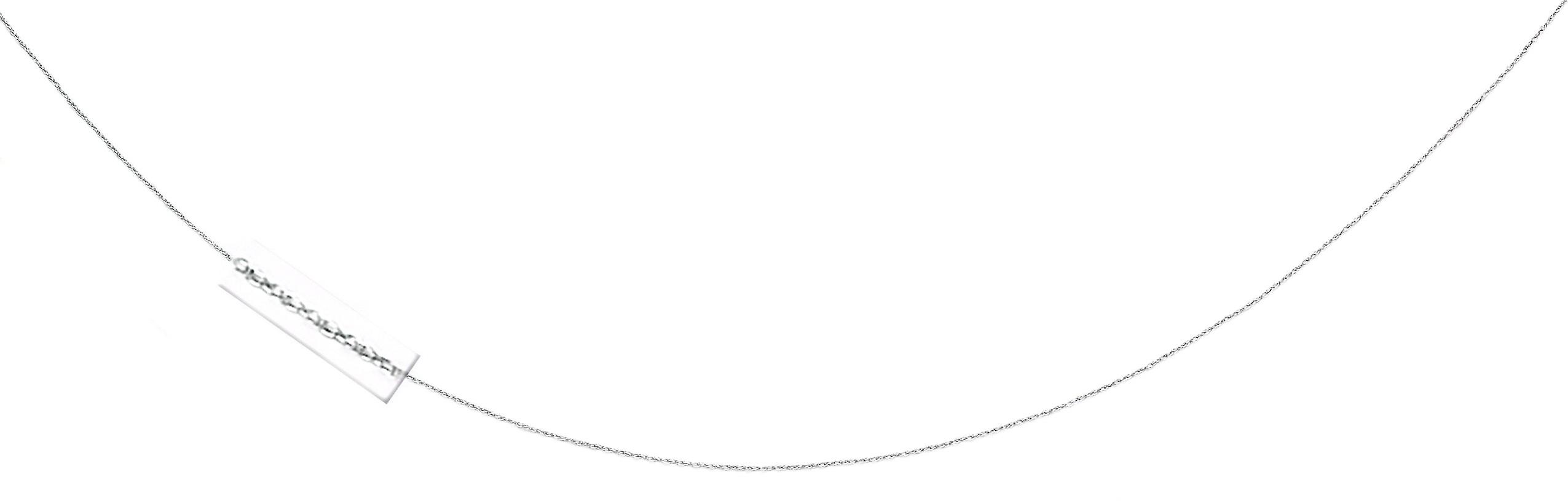 Colar com pingente de corrente de corda em ouro branco 14k, 45 cm (18 polegadas), para mulheres e homens.