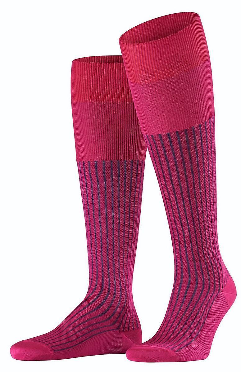 Falke Oxford Stripe Knee High Socks - Berry Pink