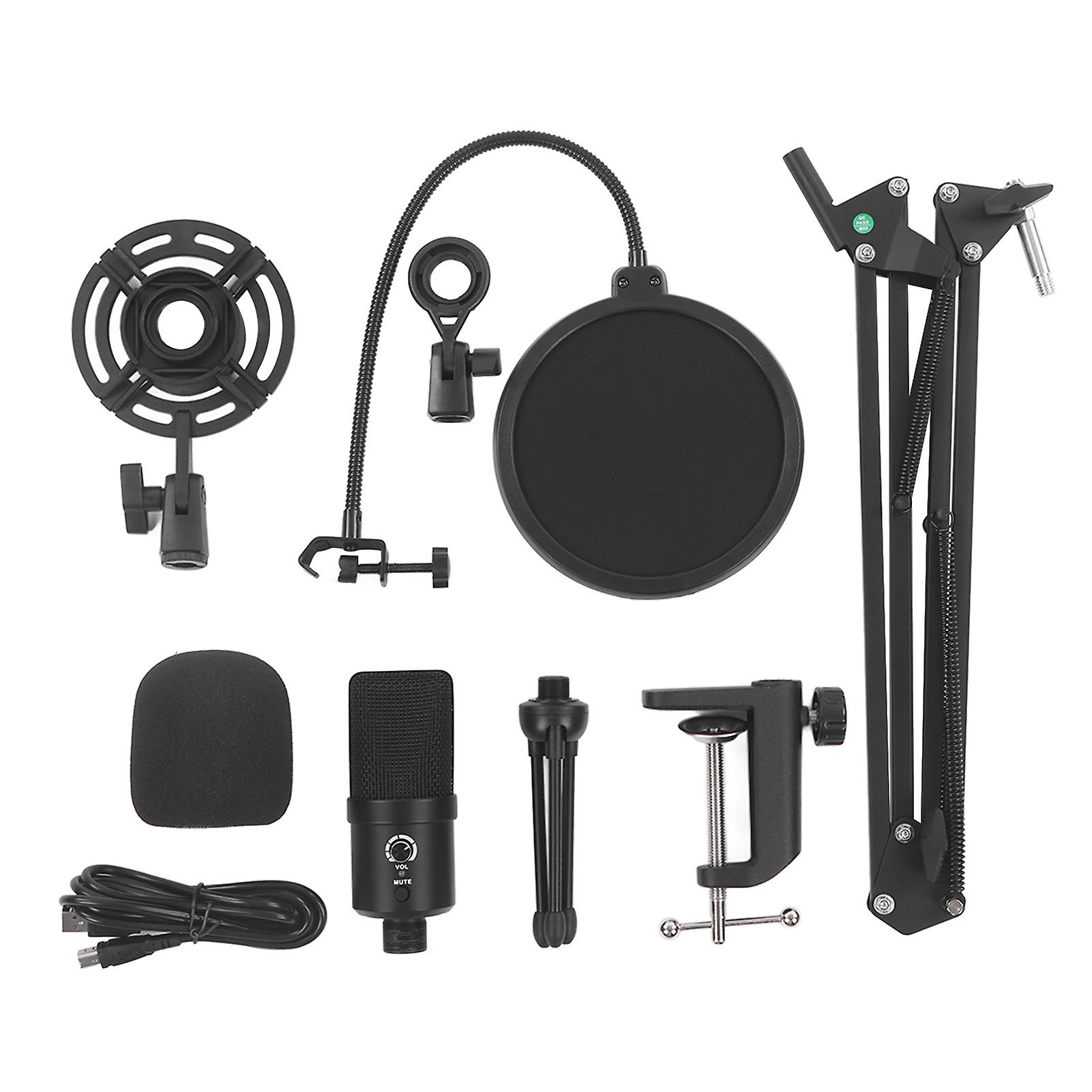 RGB USB Condenser Microphone - Noise Reduction for Live Singing, Gaming & Recording