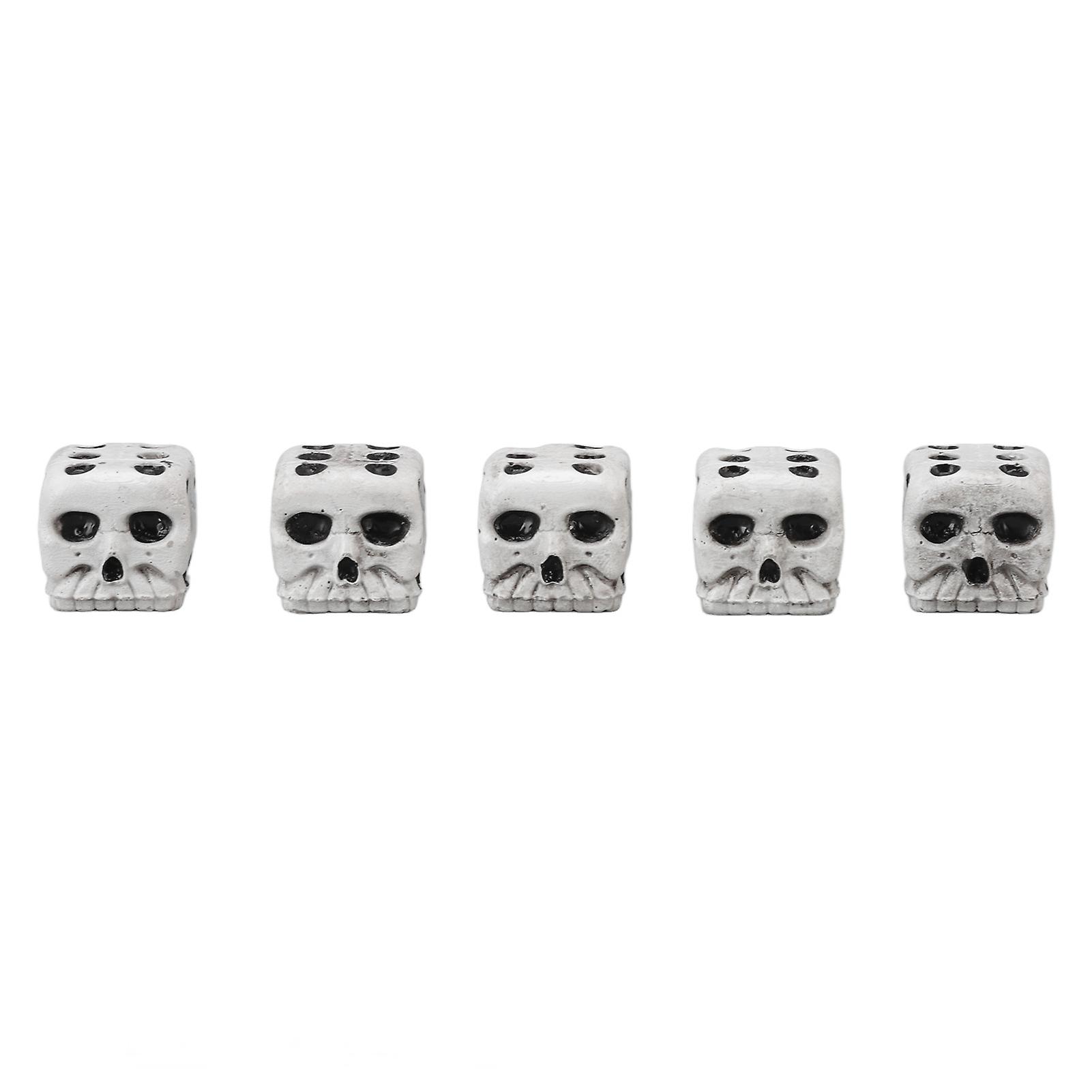5-Piece Skull Dice Set - 6-Sided Resin Game Pieces for Home & Parties