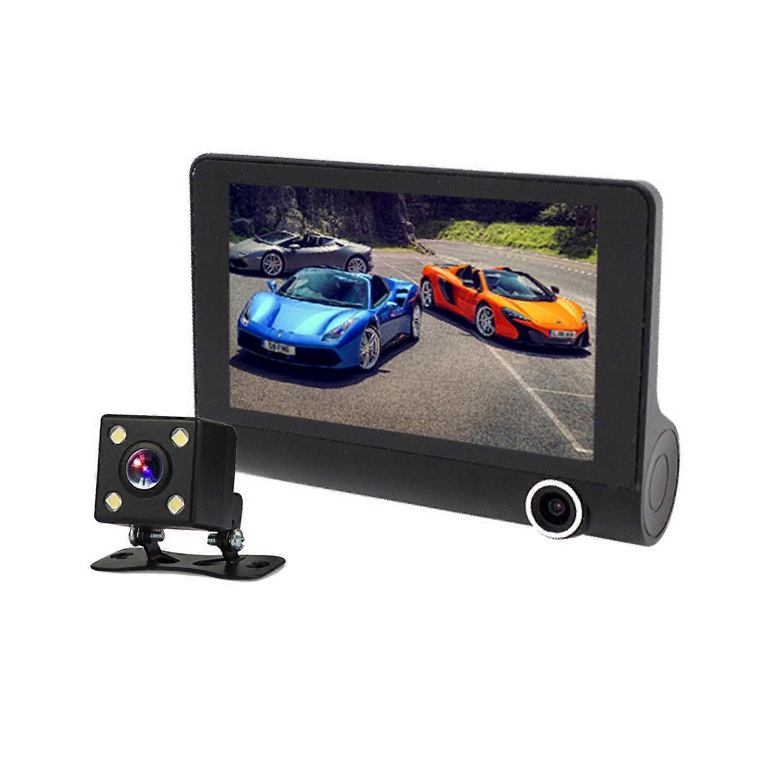 Car Dash Cam Night Vision Reverse Image Dual Lens with Backup Camera Waterproof Driving Recorder 3 Way Recording 