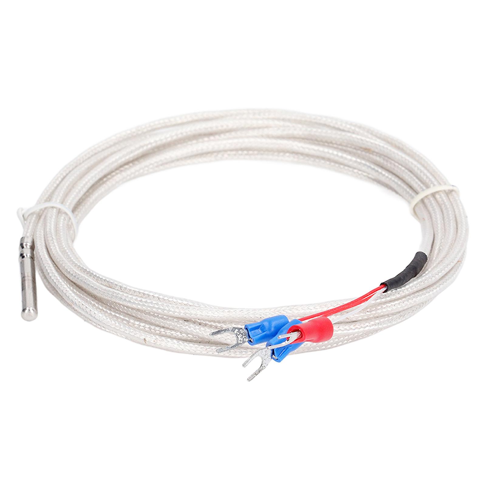 Pt100 Temperature Sensor Probe Waterproof 3 Wire Thermistor Probe K Type Thermocouple for Constant Temperature Controller 3m 