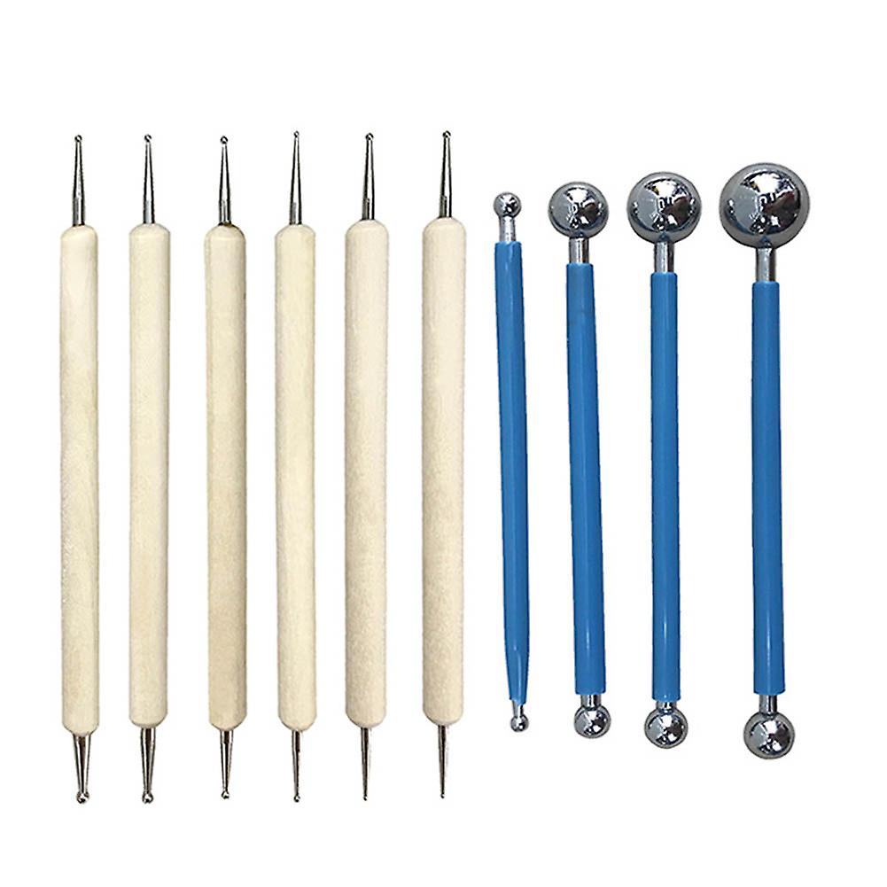 10 Pcs Dotting DIY Tools Kit Stainless Steel Ball Styluses for Mandala Rock Painting