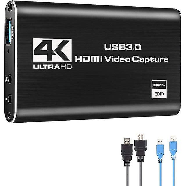 O Video Capture Card, 4k Usb 3.0 Capture Adapter Video Converter For Gaming Streaming Live Broadcast Video Recording