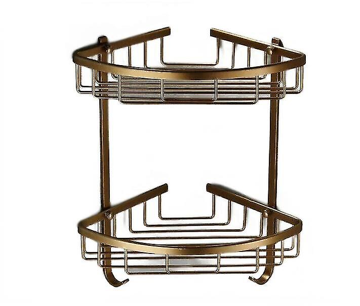 1Pc Wall Mount Antique Bronze Aluminum Double Shelf