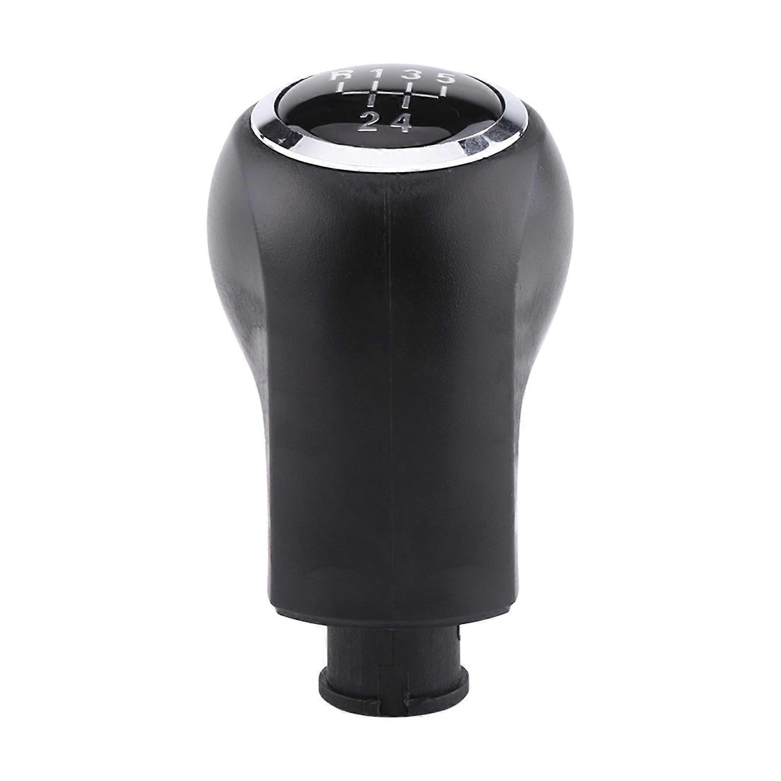 Manual Car Shift Knob Head, 5 Speed Car Gear Shift Shifter Knob Stick Head Lever Shifter Most Manual Vehicle Black Leather
