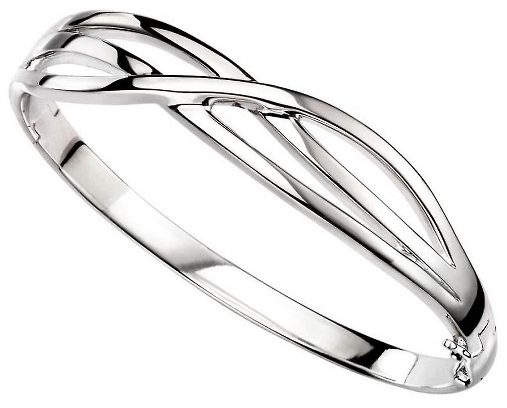 Beginnings Cross Over Bangle - Silver