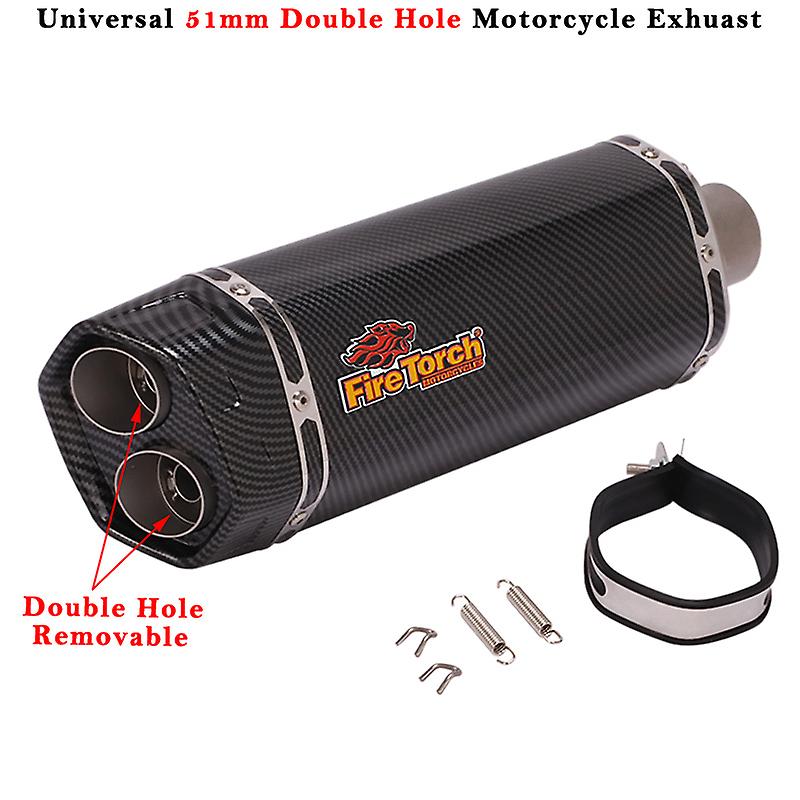 Universal 51mm Motorrad Auspuff modifiziert Escaps System Doppel loch DB Killer Schall dämpfer für ktm 690 cbr500 gsx s750 z900 zt125 g