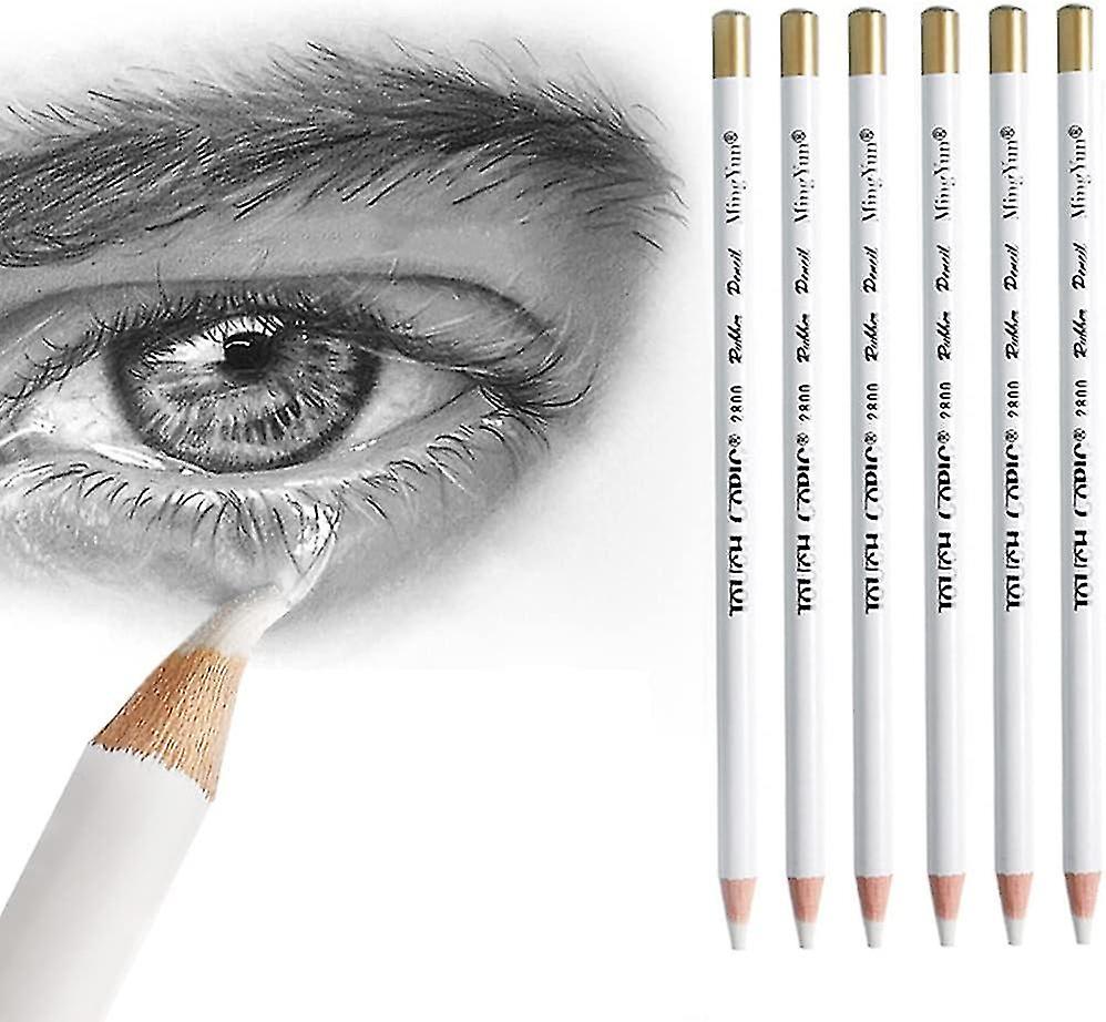 Eraser Pencils Set for Artists, Wooden Sketch Eraser Pen for Charcoal Drawings, Professional Highlight Painting Eraser for Sketching, Revise Erasing D