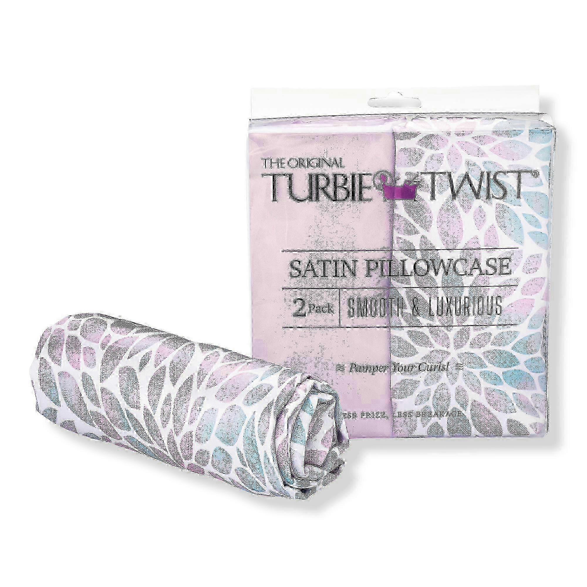 Turbie Twist Satin Pillowcases Set, 2 Ea