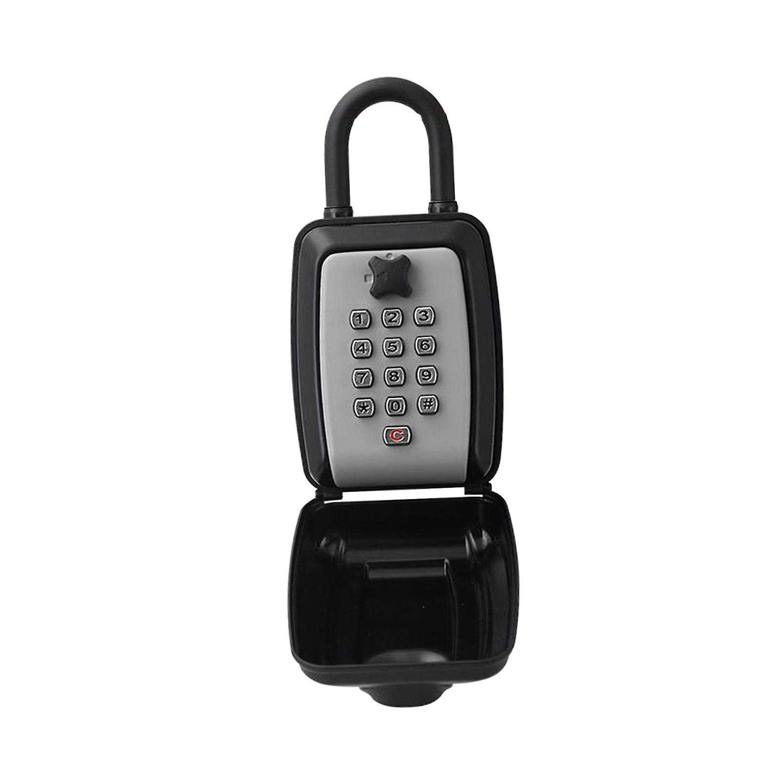 Hanging House Key Lock Box 9x18cm with Hook for Home Garage Versatile Sturdy Grey