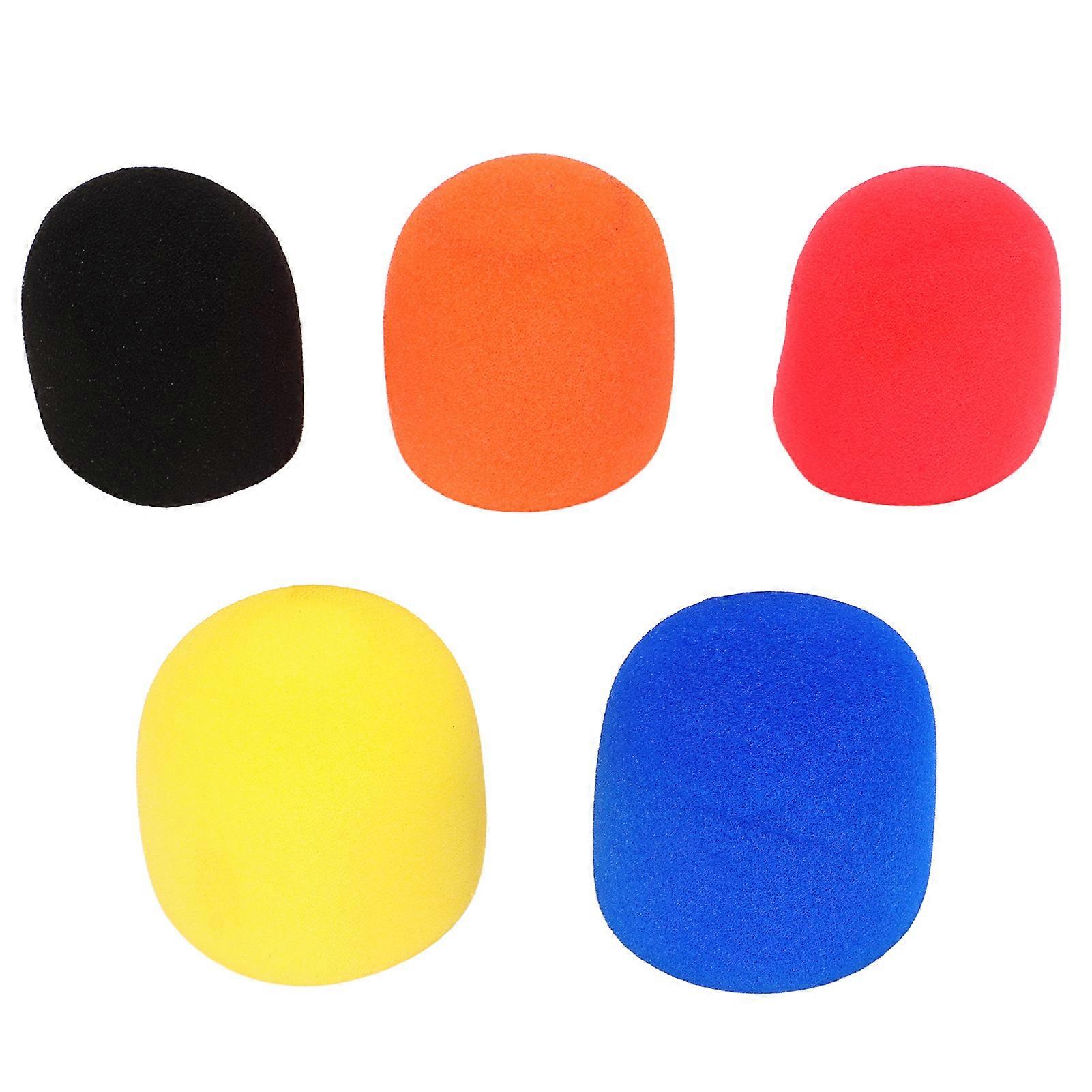 5PCS Cubierta de espuma de micrófono Cubierta de espuma de esponja de micrófono anticaída engrosada 