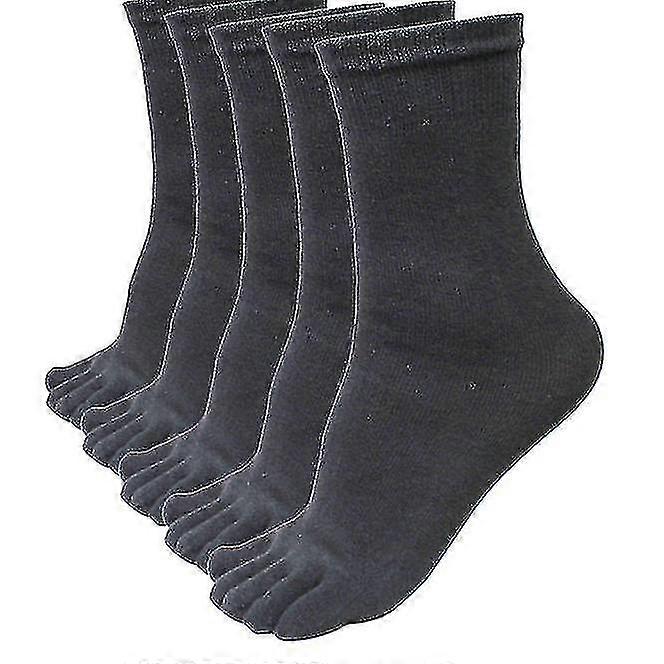 5 Pairs Men Sports Running Five Finger Toe Socks Elastic Short Soild Socks Dg