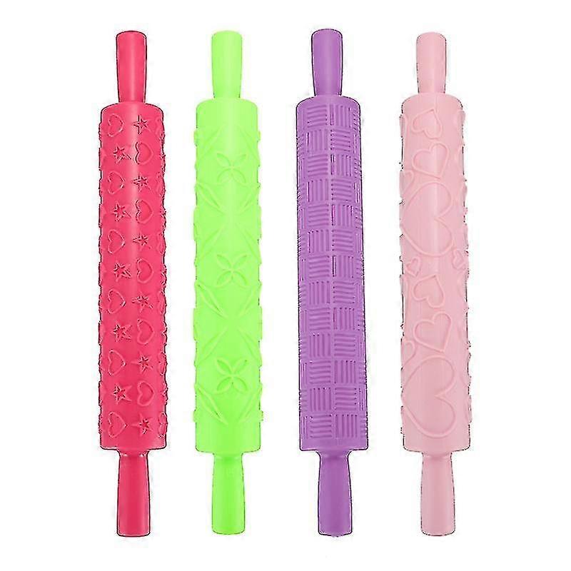 4pcs Kitchen utensils, Embossed Rolling Pin
