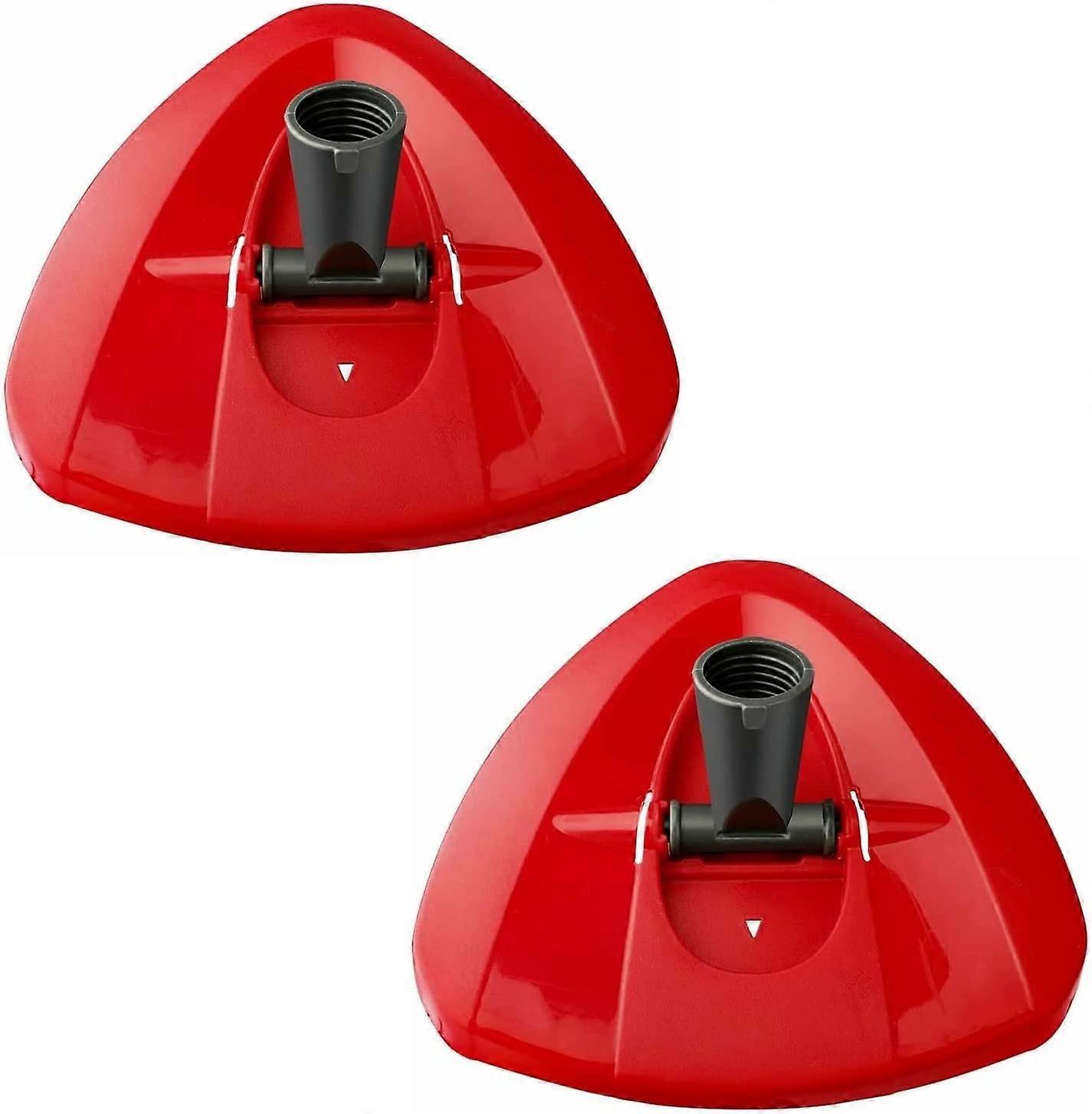 2 Replacement Base Heads for Broom - Triangular - for Broom - Easy to Wring - Plastic Case