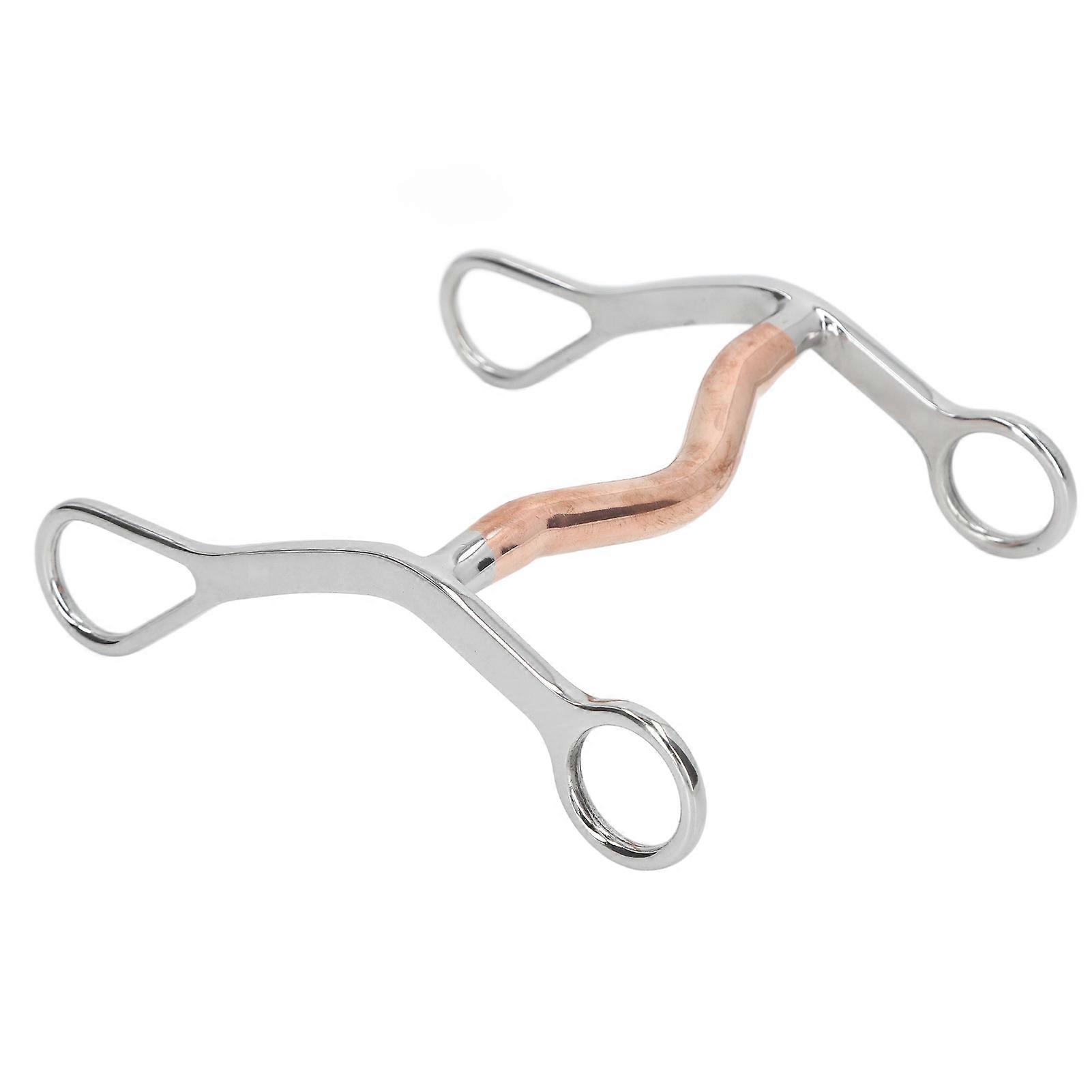 Horse Mouth Bit Stainless Steel Horse Breaking Bit Wear Resistant Corrosion Resistant Horse Snaffle Bit for Farm NO.4122