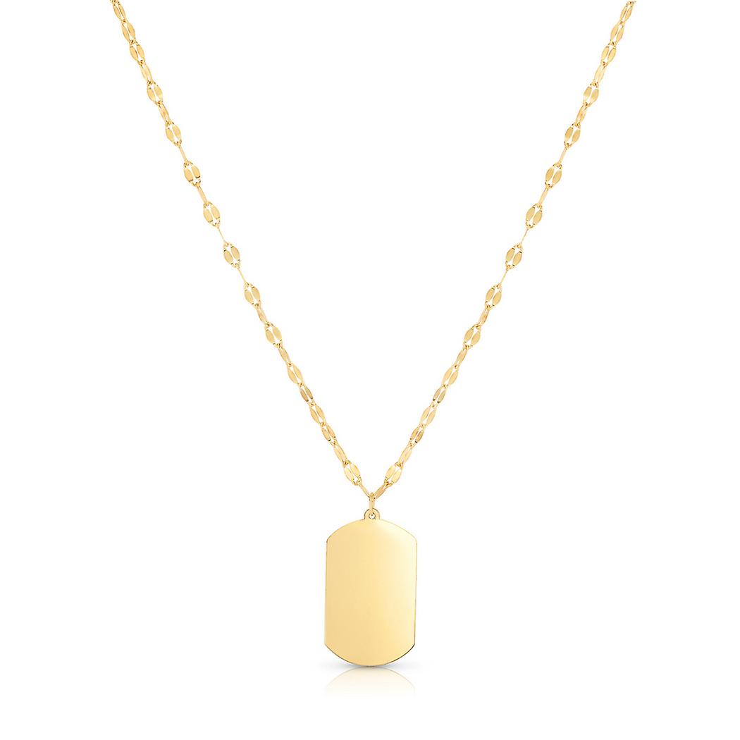 Collier poli en or jaune 14 carats avec fermoir mousqueton en forme de poire Collier pendentif de 18 pouces pour femmes