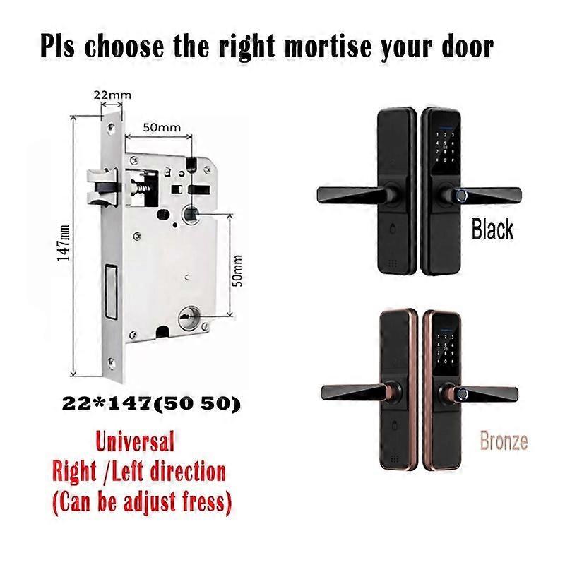 Combination Fingerprint Handle Lock Ttlock App Bluetooth Wireless Digital Door Lock Key Card Unlock For Home Apartments