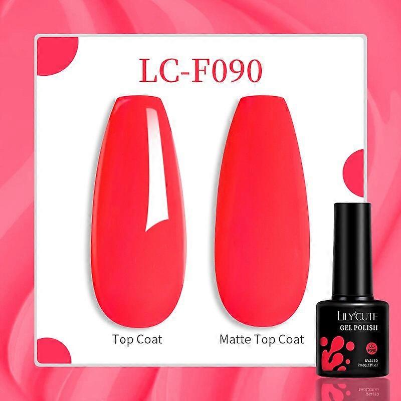 7ml Reflective Nail Gel Polish Sparkling Effect Top Coat Glitter Iridescent Semi Permanent Soak Off UV LED Gel VarnishLC-F090