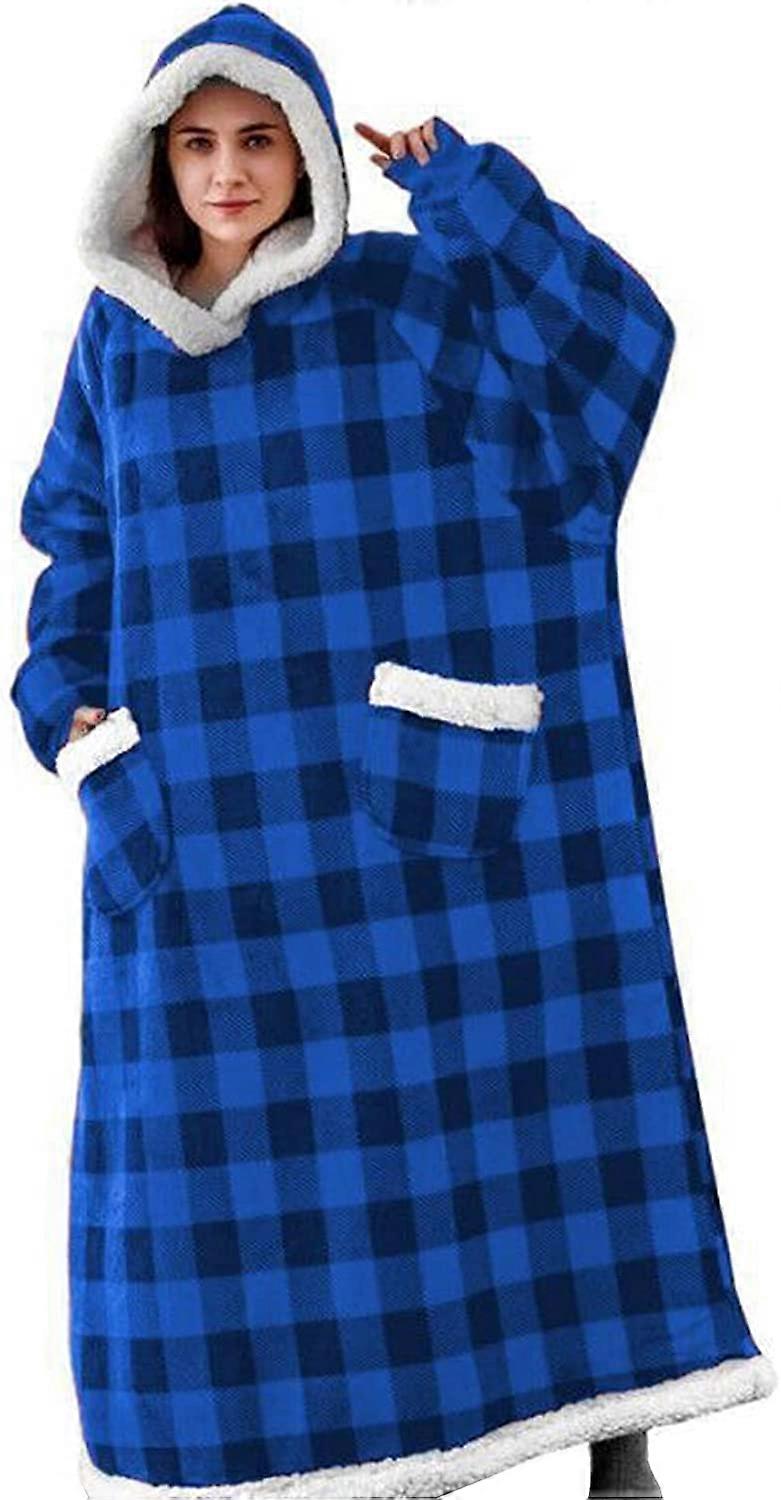 Süper Yumuşak Sıcak Polar Sweatshirt, Sherpa Astar Giyilebilir Polar Kapüşonlu Büyük Boy Battaniye Kapüşonlu Erkekler İçin Kadın Yetişkinler Gençler