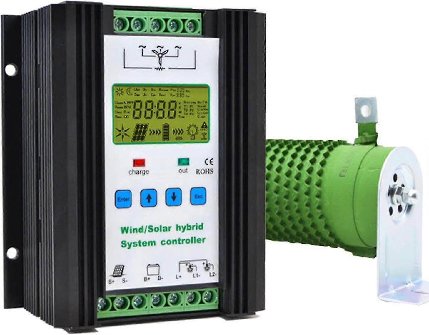 Wind Solar Hybrid Charge Controller,(optional) Auto 12v/24v Solar Wind Turbine Hybrid Charge Controller Regulator With Unloading Resistor And Lcd Disp