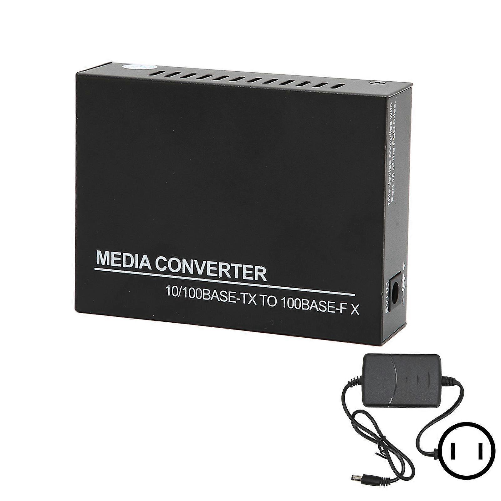 Medienkonverter Glasfaser-zu-Ethernet-Konverter, 10M 100M RJ45-Port zu 100Base Multimode-Glasfaser-Medienkonverter, 100?240 V, US-Stecker