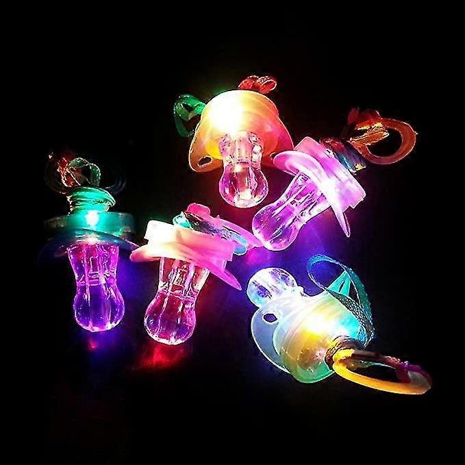 LBQ Glowing Flashing LED Pacifier Whistle Night Light Up Blinking Joke Pacifier Toy-LED Pacifier Whistle