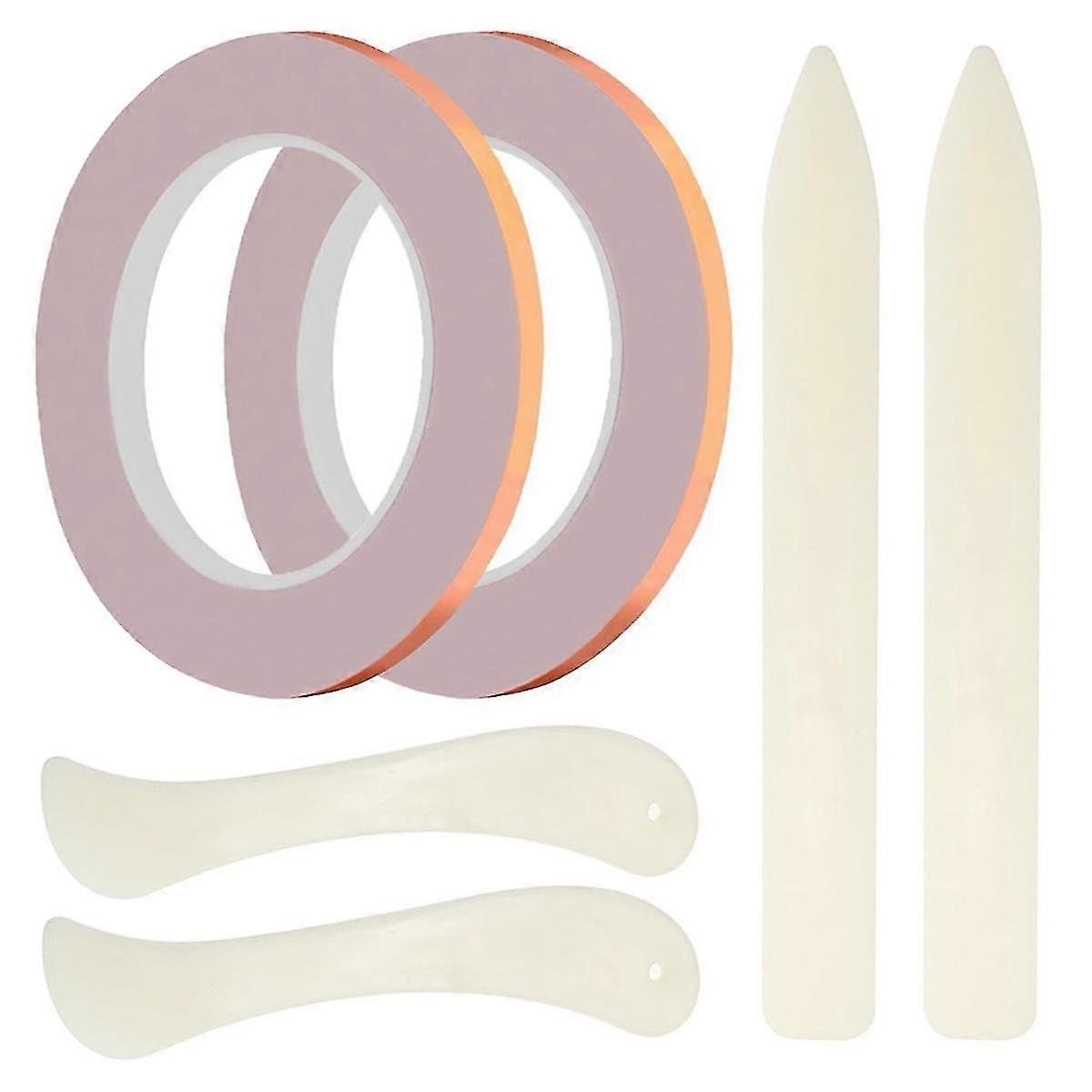 2 Rolls Copper Backed Copper Foil Tape compatible with Stained Glass Making and DIY Crafts, with 4 Stained Glas