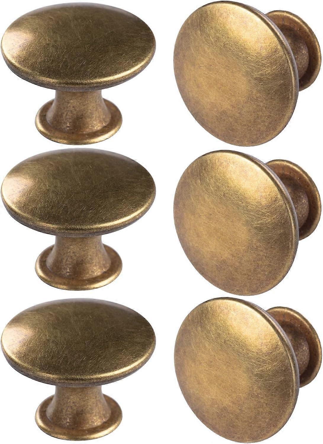 Brass Round Antique Brass Kitchen Cabinet Knobs Cupboard Door Knobs Drawer Handle Pulls Dresser Knobs with 7 Pcs Screws for Bathroom Drawer Door Hardw