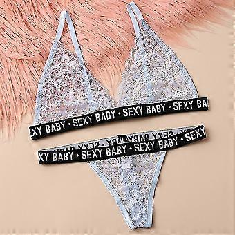 Sexy Baby Lace Lingerie Set Women Nightwear Bra Thong Underwear Sleepwear - RIpj