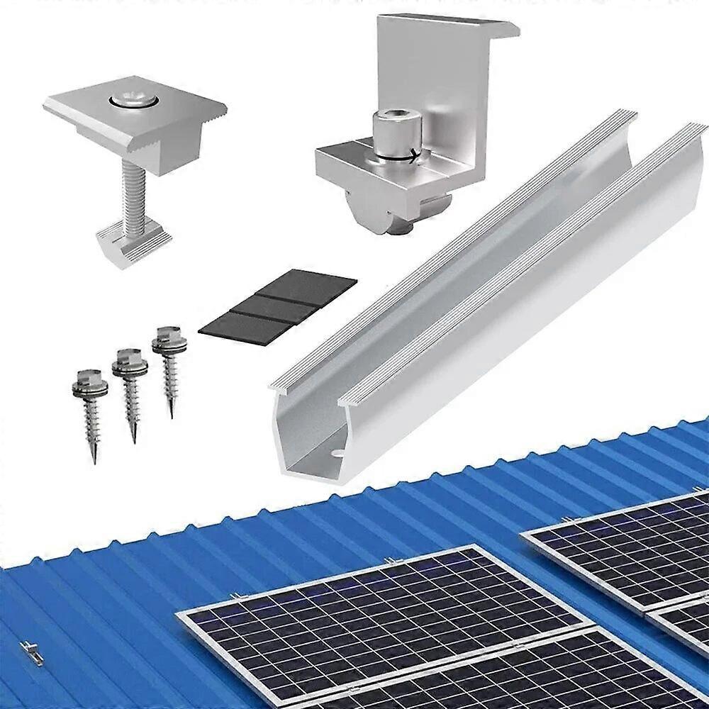 Solar Panel Module Aluminum Bracket Rail Fastening Rail Trapezoidal Roof Mount Photovoltaic Support For Solar Panel System