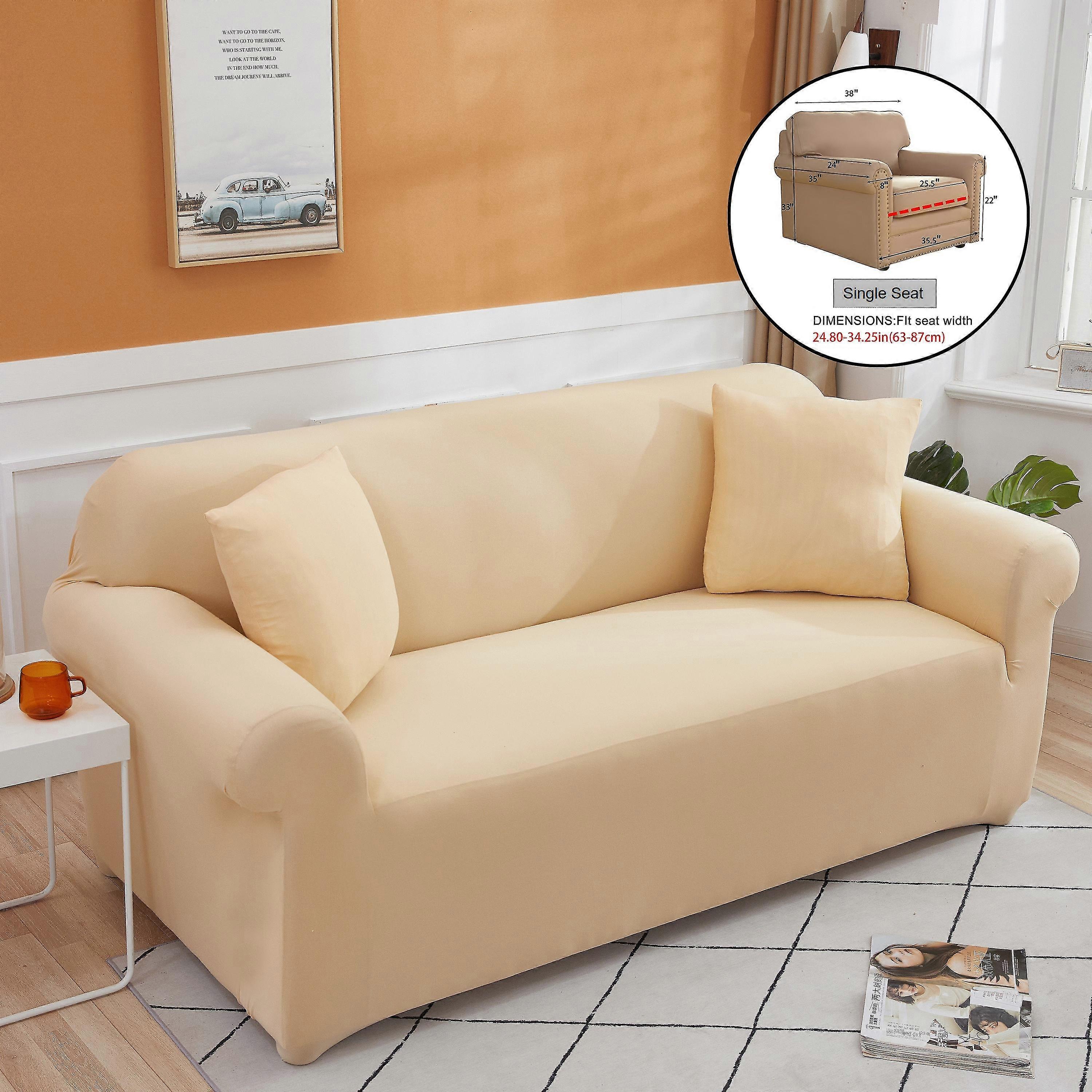 1pc Solid Color Sofa Slipcover, Non-slip Removable, Scratch Resistant Washable And Elastic Sofa Cover, Couch Cover Furniture Protector For Bedroom Off